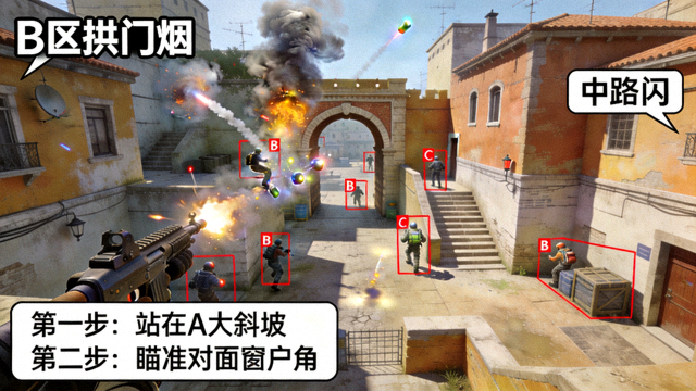 CSGO 投掷物高清点位教学视频画面展示