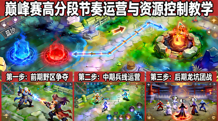 王者荣耀巅峰赛高分段节奏运营与资源控制教学画面